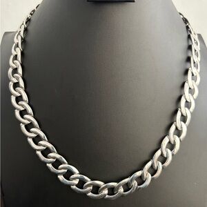 Vintage Napier Silver-Tone Link Necklace with Signature Clasp